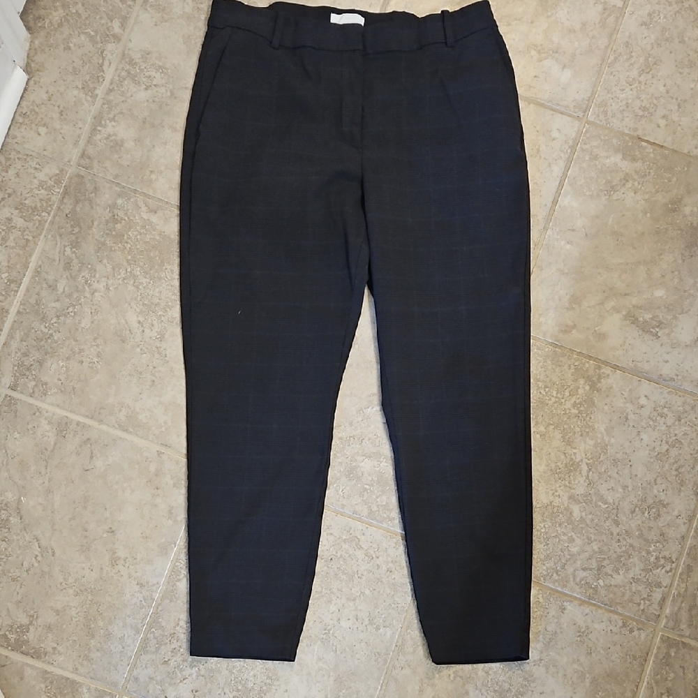 H&M Womens Dark Gray Plaid Dress Pants